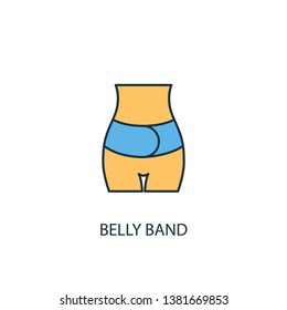 belly band concept 2 colored line icon. Simple yellow and blue element illustration. belly band concept outline symbol design svg