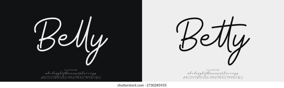 Belly Betty, Script Font Calligraphy Logotype Brush Font Type Font lettering handwritten
