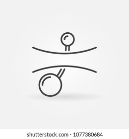 Belly button piercings outline icon. Vector navel piercing concept symbol in thin line style