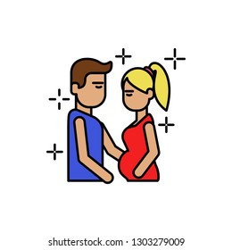 belly, care, family, pregnant, mother color icon. Element of color love signs. Premium quality graphic design icon. Signs and symbols collection icon for websites, web design