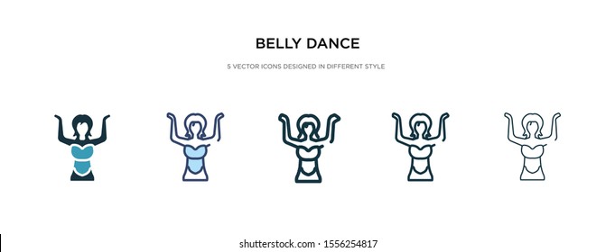 Belly Dance Icon In Different Style Vector Illustration. Two Colored And Black Belly Dance Vector Icons Designed In Filled, Outline, Line And Stroke Style Can Be Used For Web, Mobile, Ui