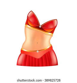 Belly dance icon isolated on transparent background, photo-realistic vector illustration