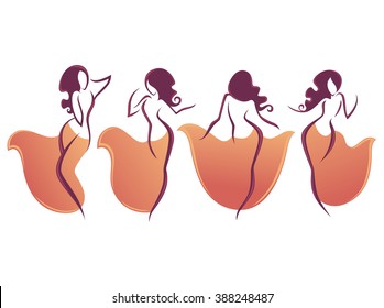 belly dance vector collection of dancing girls
