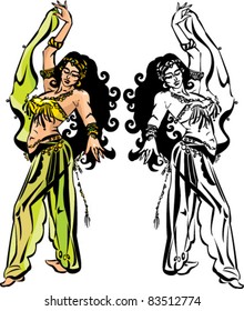 belly dance with veil (black and white and color pictures)  part 3