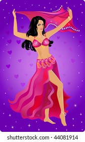 Belly dancer in cosmos sky