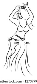 belly dancer sketch vector