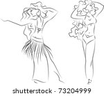 Belly dancing women silhouettes