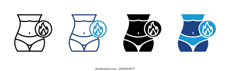 Belly Fat Burn Icon Element For Design