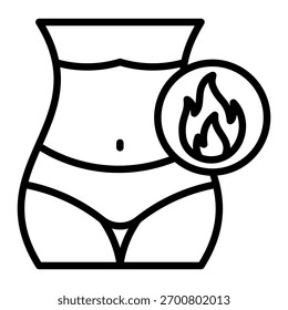 Elemento De Ícone De Queimadura De Gordura Da Barriga Para Design