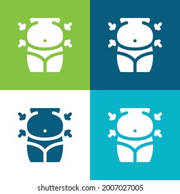 Belly Flat four color minimal icon set