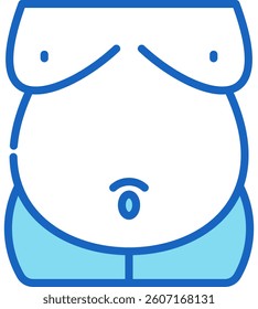 Belly Icon Blue Vector Illustration