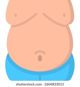 Belly Icon Flat Vector Illustration