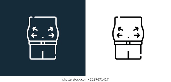 belly icon isolated on white and black colors. belly outline linear vector icon from beer collection for mobile apps, web and ui.