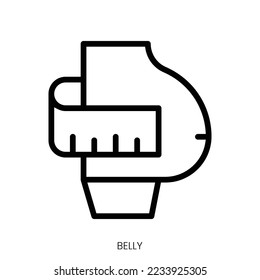 belly icon. Line Art Style Design Isolated On White Background