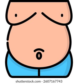 Belly Icon Lineal Color Vector Illustration