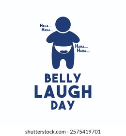 Belly Laugh Day. Flat design vector. White background.