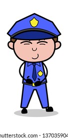 Belly Laugh - Retro Cop Policeman Vector Illustration