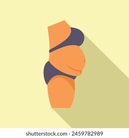 Belly liposuction icon flat vector. Medicine procedure. Beauty surgeon