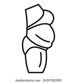Icono de liposucción abdominal contorno Vector. Procedimiento médico. Cirujano estético
