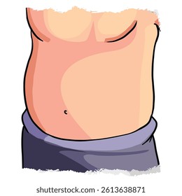 Belly of man vector illustration