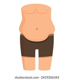 Belly problem fat icon cartoon vector. Stomach health. Fitness fit slim