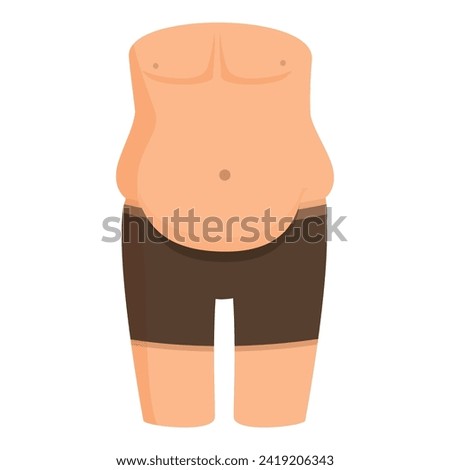 Belly problem fat icon cartoon vector. Stomach health. Fitness fit slim