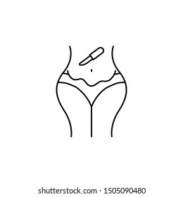 belly reduce line icon on white background