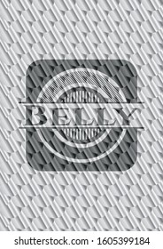 Belly silver emblem or badge. Scales pattern. Vector Illustration. Detailed.