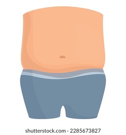 Vector de dibujos animados de icono de la piel del vientre. Cuerpo gordo. Peso del cuidado