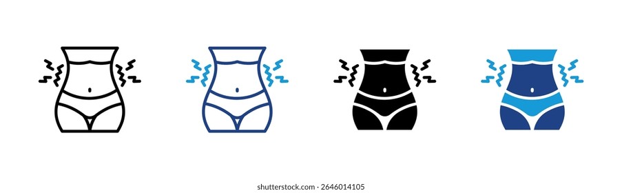 Elemento de ícone de emagrecimento de vibração de barriga para design