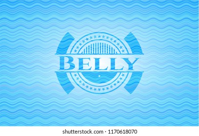 Belly water representation emblem background.