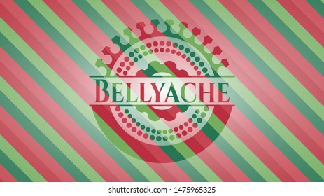 Bellyache christmas colors style badge. Vector Illustration. Detailed.