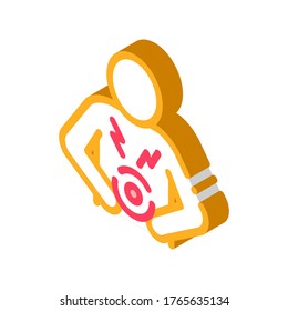 Vector de iconos de Bellyache. Signo de Bellyache isométrico. ilustración de símbolo aislado de color