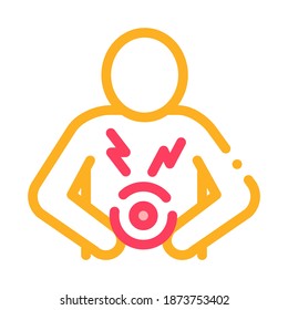 Bellyache Icon Vector. Outline Bellyache Sign. Isolated Contour Symbol Illustration