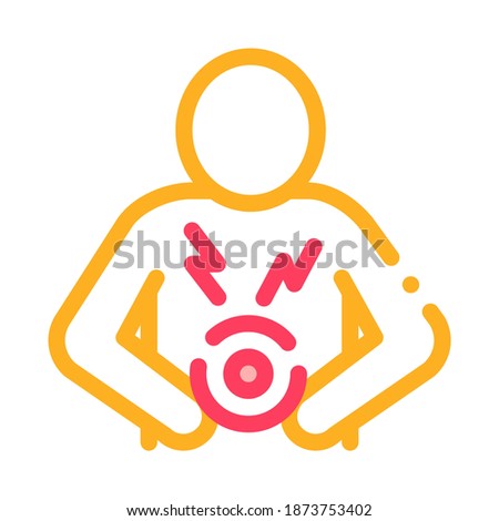 Bellyache Icon Vector. Outline Bellyache Sign. Isolated Contour Symbol Illustration
