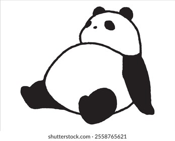 A belly-boosting panda - loosely drawn by hand