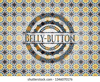 Belly-button arabic badge. Arabesque decoration.
