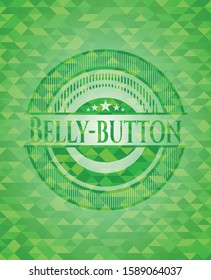 Belly-button realistic green mosaic emblem. Vector Illustration. Detailed.