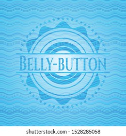 Belly-button water wave concept style badge. Vector Illustration. Detailed.