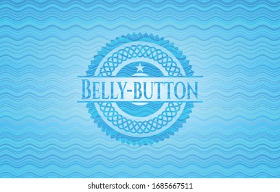 Belly-button water wave representation emblem. Vector Illustration. Detailed.