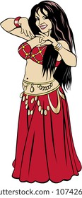 Belly-dancer in red