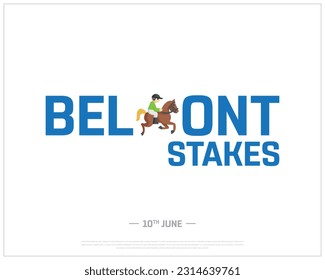 Belmont Stakes Day, Belmont Stakes, Horse Race Day, United States national Day, Corporate design, 10th June, Concept, Editable, Typographic Design, typography, Vector, Eps, Icon, Horse Race,Background