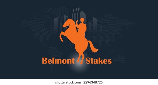 Belmont Stakes, Horse Racing. Vector illustration Belmont Stakes, Horse Racing typography. The Belmont Stakes is an American Grade I stakes race. Belmont banner design