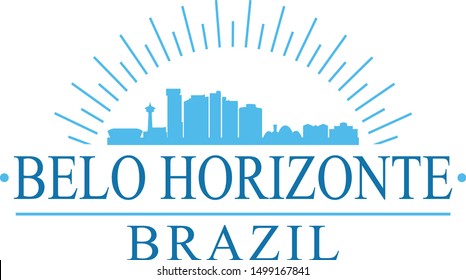 Belo Horizonte Brazil City. Banner Design. City Skyline. Silhouette Vector. Famous Monuments.