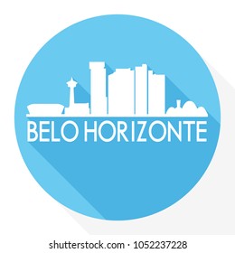 Belo Horizonte Brazil Flat Icon Skyline Silhouette Design City Vector Art Round Logo.