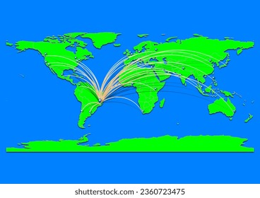 Mapa de Belo Horizonte, Brasil - Mapa conceptual para Belo Horizonte, Brasil en el mapa mundial. Adecuado para conceptos de exportación. El archivo es adecuado para la edición digital y las impresiones de todos los tamaños.