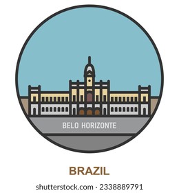 Belo Horizonte. Ciudades y pueblos de Brasil. Punto de referencia plano