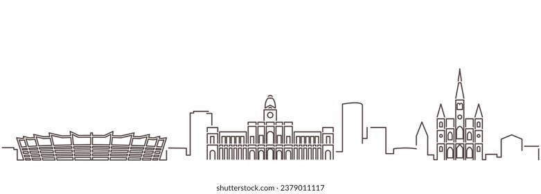 Belo Horizonte Dark Line Simple Minimalist Skyline With White Background