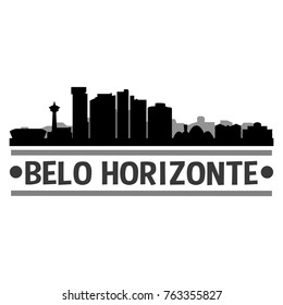 Belo Horizonte Skyline Silhouette Stamp City Design Vector Art Template 