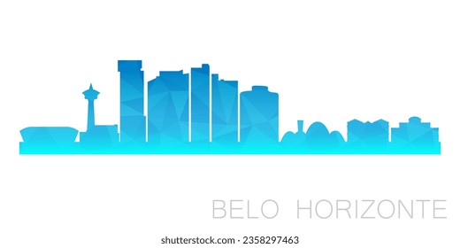 Belo Horizonte, estado de Minas Gerais, Brasil bajo diseño de la ciudad de pinza de líneas de pólvora. Icono de horizonte gráfico de polígono geométrico. Símbolo de ilustración vectorial.